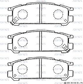 Advics F2N012 - Kit de plaquettes de frein, frein à disque cwaw.fr