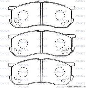 Advics SN667P - Kit de plaquettes de frein, frein à disque cwaw.fr