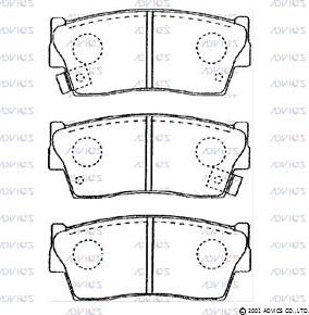 Advics H1N058 - Kit de plaquettes de frein, frein à disque cwaw.fr