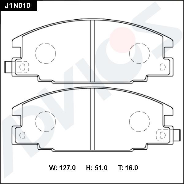 Advics J1N010 - Kit de plaquettes de frein, frein à disque cwaw.fr