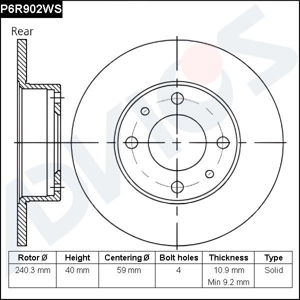 Advics P6R902WS - Disque de frein cwaw.fr