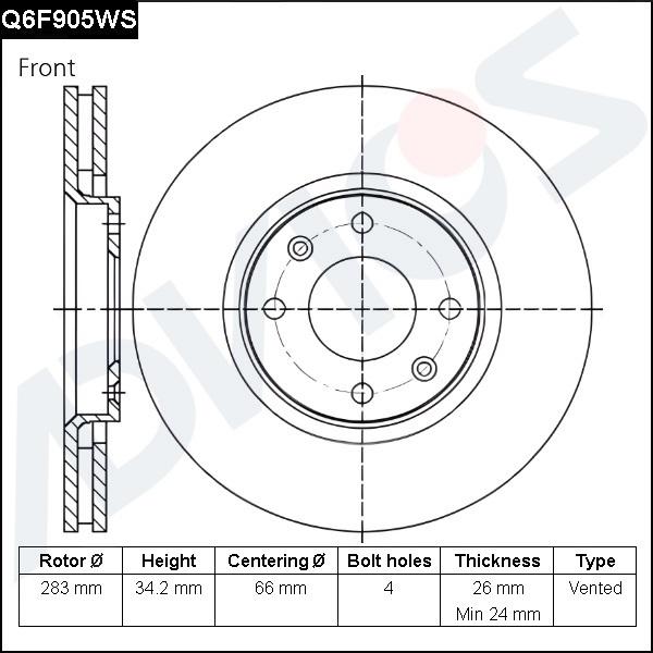 Advics Q6F905WS - Disque de frein cwaw.fr