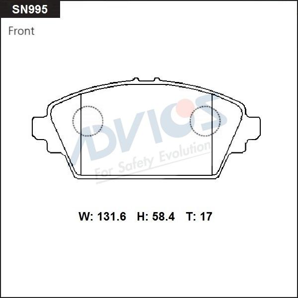 Advics SN995 - Kit de plaquettes de frein, frein à disque cwaw.fr