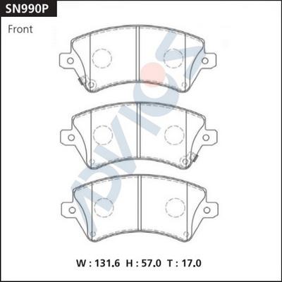 Advics SN990P - Kit de plaquettes de frein, frein à disque cwaw.fr