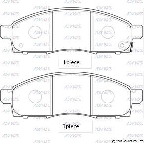 Advics SN959P - Kit de plaquettes de frein, frein à disque cwaw.fr