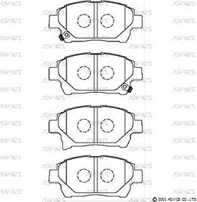 Advics SN956P - Kit de plaquettes de frein, frein à disque cwaw.fr