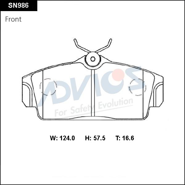 Advics SN986 - Kit de plaquettes de frein, frein à disque cwaw.fr