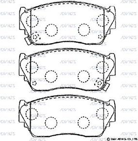 Advics SN590P - Kit de plaquettes de frein, frein à disque cwaw.fr