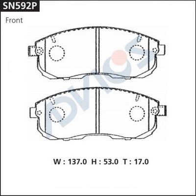 Advics SN592P - Kit de plaquettes de frein, frein à disque cwaw.fr