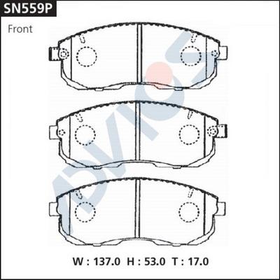 Advics SN559P - Kit de plaquettes de frein, frein à disque cwaw.fr