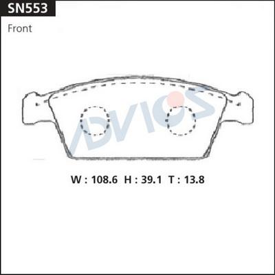 Advics SN553 - Kit de plaquettes de frein, frein à disque cwaw.fr