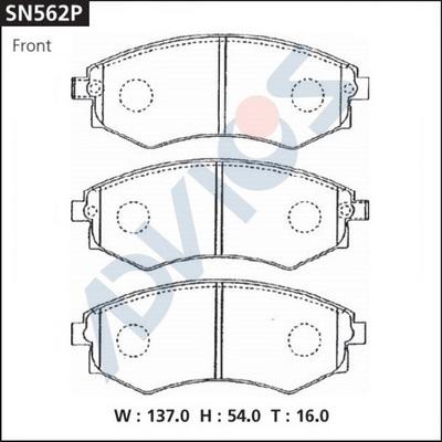 Advics SN562P - Kit de plaquettes de frein, frein à disque cwaw.fr