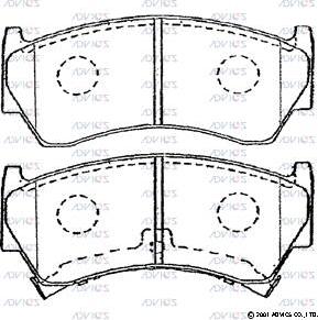 Advics SN582P - Kit de plaquettes de frein, frein à disque cwaw.fr