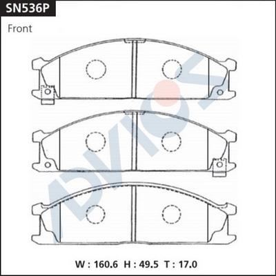 Advics SN536P - Kit de plaquettes de frein, frein à disque cwaw.fr