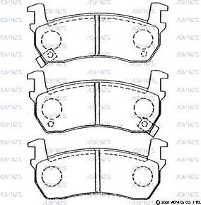 Advics SN538P - Kit de plaquettes de frein, frein à disque cwaw.fr