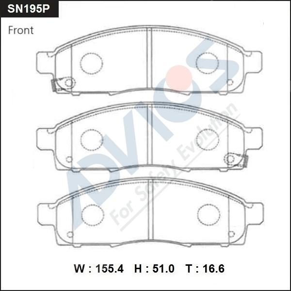 Advics SN195P - Kit de plaquettes de frein, frein à disque cwaw.fr