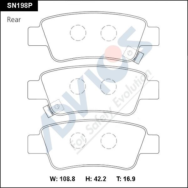 Advics SN198P - Kit de plaquettes de frein, frein à disque cwaw.fr