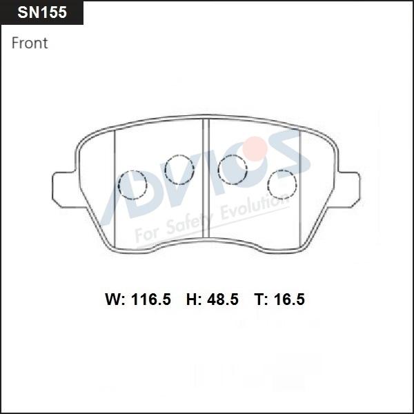 Advics SN155 - Kit de plaquettes de frein, frein à disque cwaw.fr