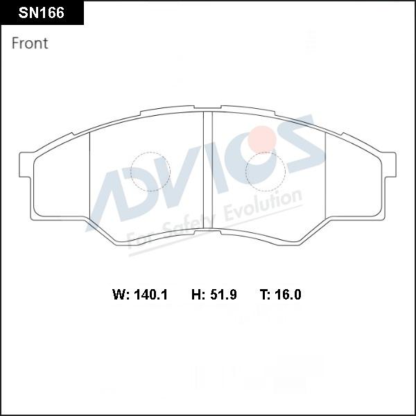 Advics SN166 - Kit de plaquettes de frein, frein à disque cwaw.fr