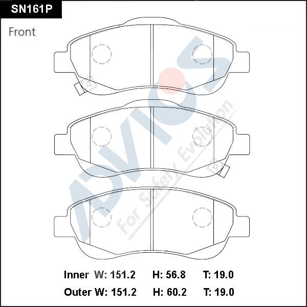 Advics SN161P - Kit de plaquettes de frein, frein à disque cwaw.fr