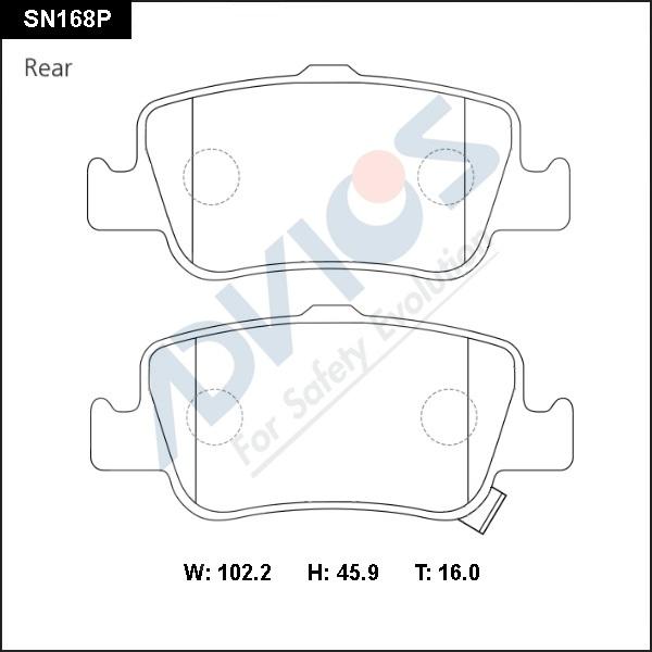 Advics SN168P - Kit de plaquettes de frein, frein à disque cwaw.fr