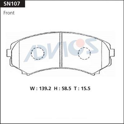 Advics SN107 - Kit de plaquettes de frein, frein à disque cwaw.fr