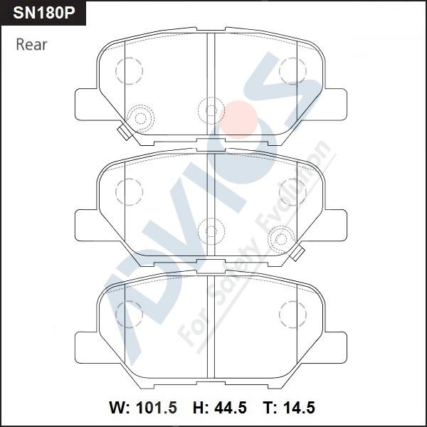 Advics SN180P - Kit de plaquettes de frein, frein à disque cwaw.fr