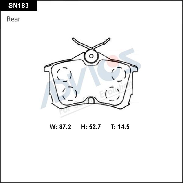 Advics SN183 - Kit de plaquettes de frein, frein à disque cwaw.fr