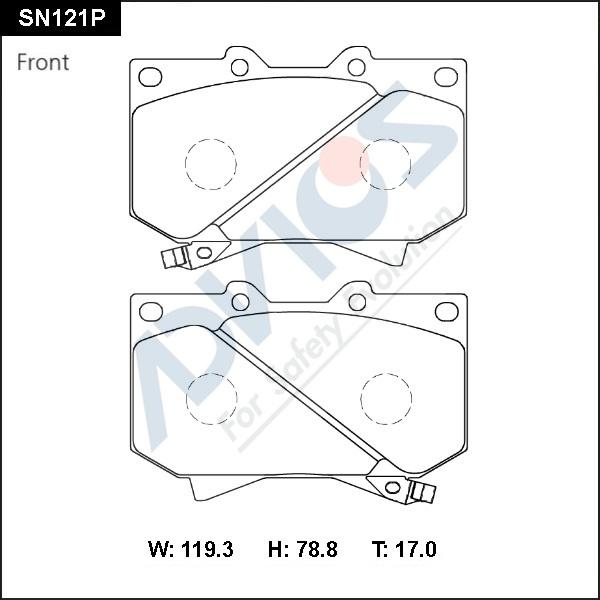 Advics SN121P - Kit de plaquettes de frein, frein à disque cwaw.fr