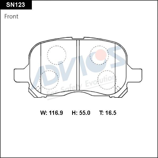 Advics SN123 - Kit de plaquettes de frein, frein à disque cwaw.fr