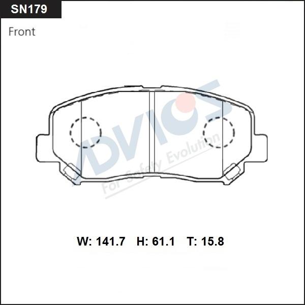 Advics SN179 - Kit de plaquettes de frein, frein à disque cwaw.fr