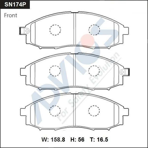 Advics SN174P - Kit de plaquettes de frein, frein à disque cwaw.fr