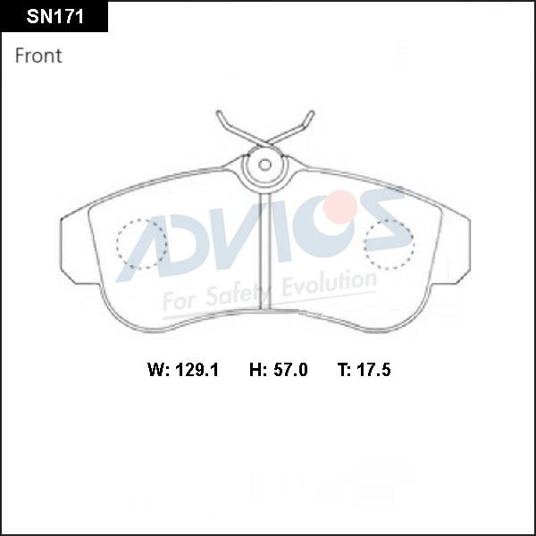 Advics SN171 - Kit de plaquettes de frein, frein à disque cwaw.fr