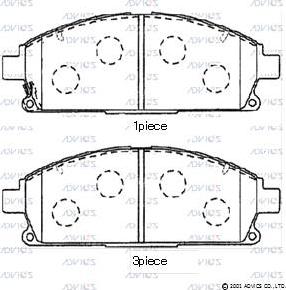 Advics SN899P - Kit de plaquettes de frein, frein à disque cwaw.fr