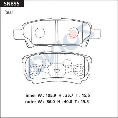 Advics SN895 - Kit de plaquettes de frein, frein à disque cwaw.fr