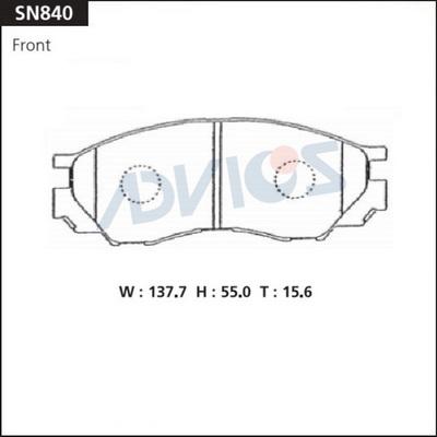 Advics SN840 - Kit de plaquettes de frein, frein à disque cwaw.fr