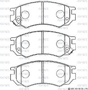 Advics SN803P - Kit de plaquettes de frein, frein à disque cwaw.fr