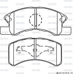 Advics SN882 - Kit de plaquettes de frein, frein à disque cwaw.fr