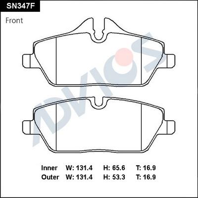 Advics SN347F - Kit de plaquettes de frein, frein à disque cwaw.fr