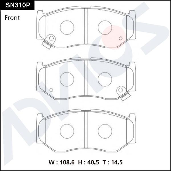 Advics SN310P - Kit de plaquettes de frein, frein à disque cwaw.fr