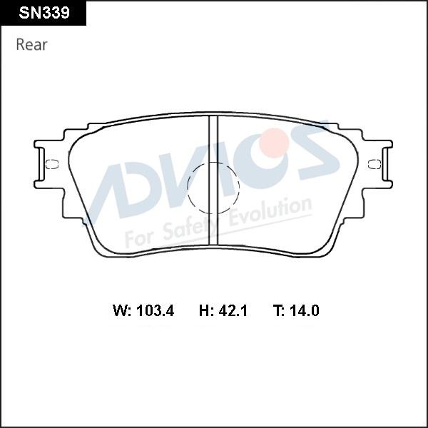 Advics SN339 - Kit de plaquettes de frein, frein à disque cwaw.fr