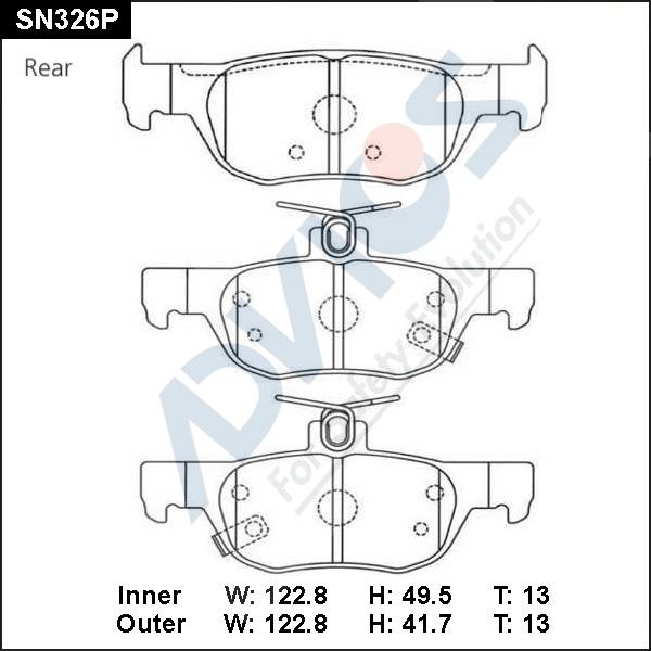 Advics SN326P - Kit de plaquettes de frein, frein à disque cwaw.fr