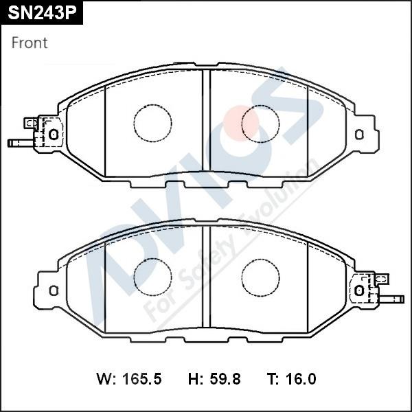 Advics SN243P - Kit de plaquettes de frein, frein à disque cwaw.fr