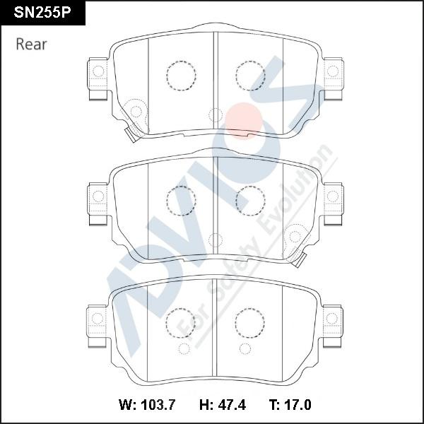 Advics SN255P - Kit de plaquettes de frein, frein à disque cwaw.fr