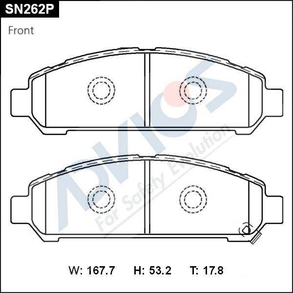 Advics SN262P - Kit de plaquettes de frein, frein à disque cwaw.fr