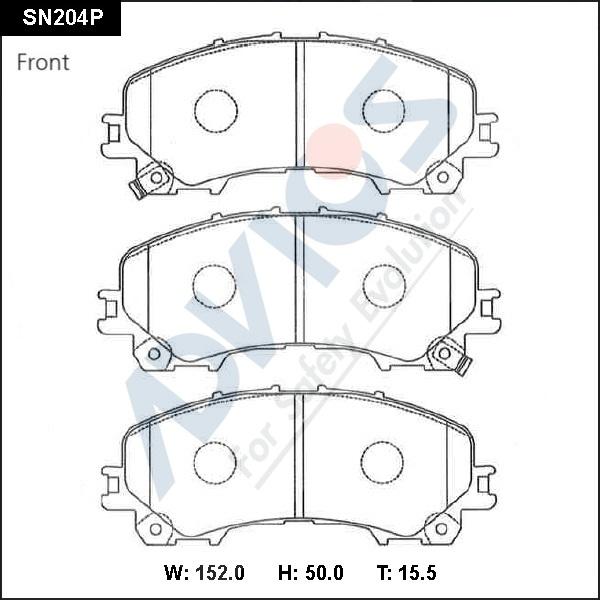 Advics SN204P - Kit de plaquettes de frein, frein à disque cwaw.fr