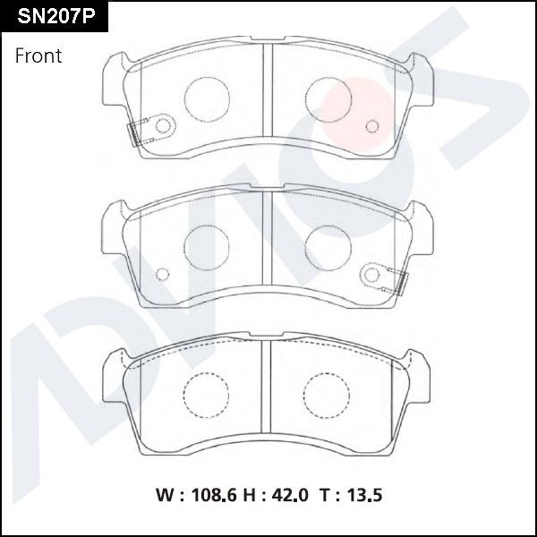 Advics SN207P - Kit de plaquettes de frein, frein à disque cwaw.fr