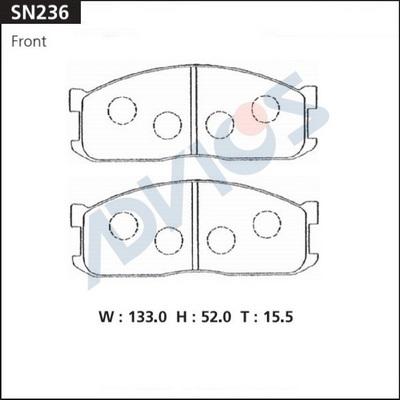 Advics SN236 - Kit de plaquettes de frein, frein à disque cwaw.fr