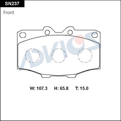 Advics SN237 - Kit de plaquettes de frein, frein à disque cwaw.fr