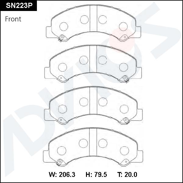 Advics SN223P - Kit de plaquettes de frein, frein à disque cwaw.fr